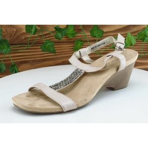 Bandolino Sz 6.5 M‎ Beige Gladiator Synthetic Women Sandals